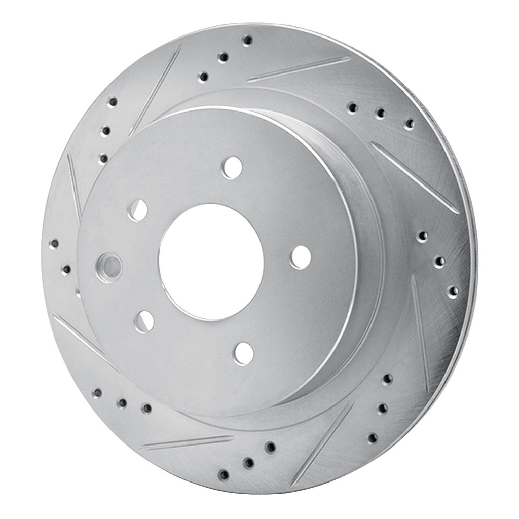 Dynamic Friction 631-67088L - Drilled and Slotted Silver Zinc Brake Rotor