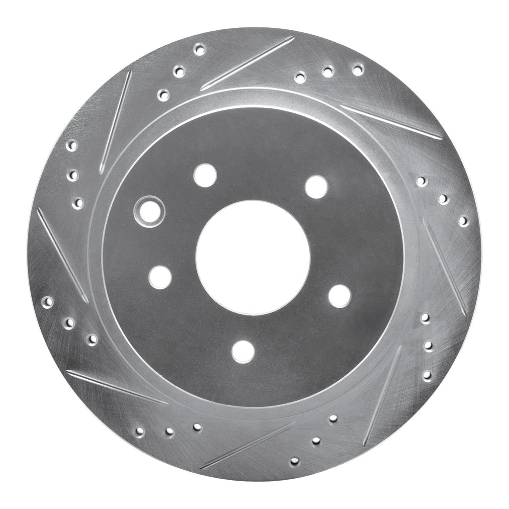 Dynamic Friction 631-67088L - Drilled and Slotted Silver Zinc Brake Rotor
