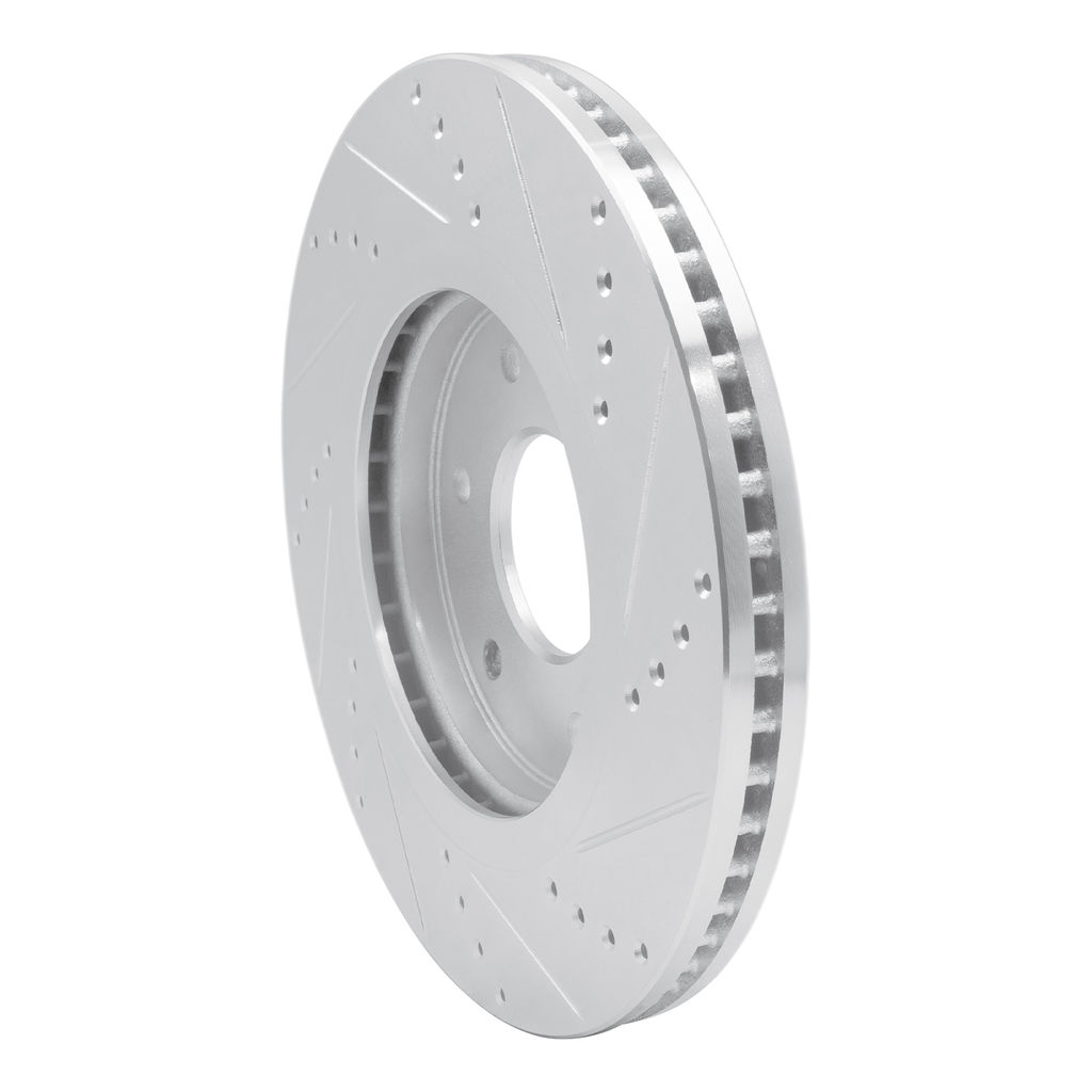 Dynamic Friction 631-67097L - Drilled and Slotted Silver Zinc Brake Rotor