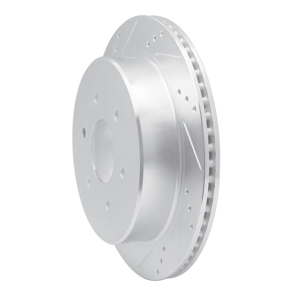 Dynamic Friction 631-67110L - Drilled and Slotted Silver Zinc Brake Rotor