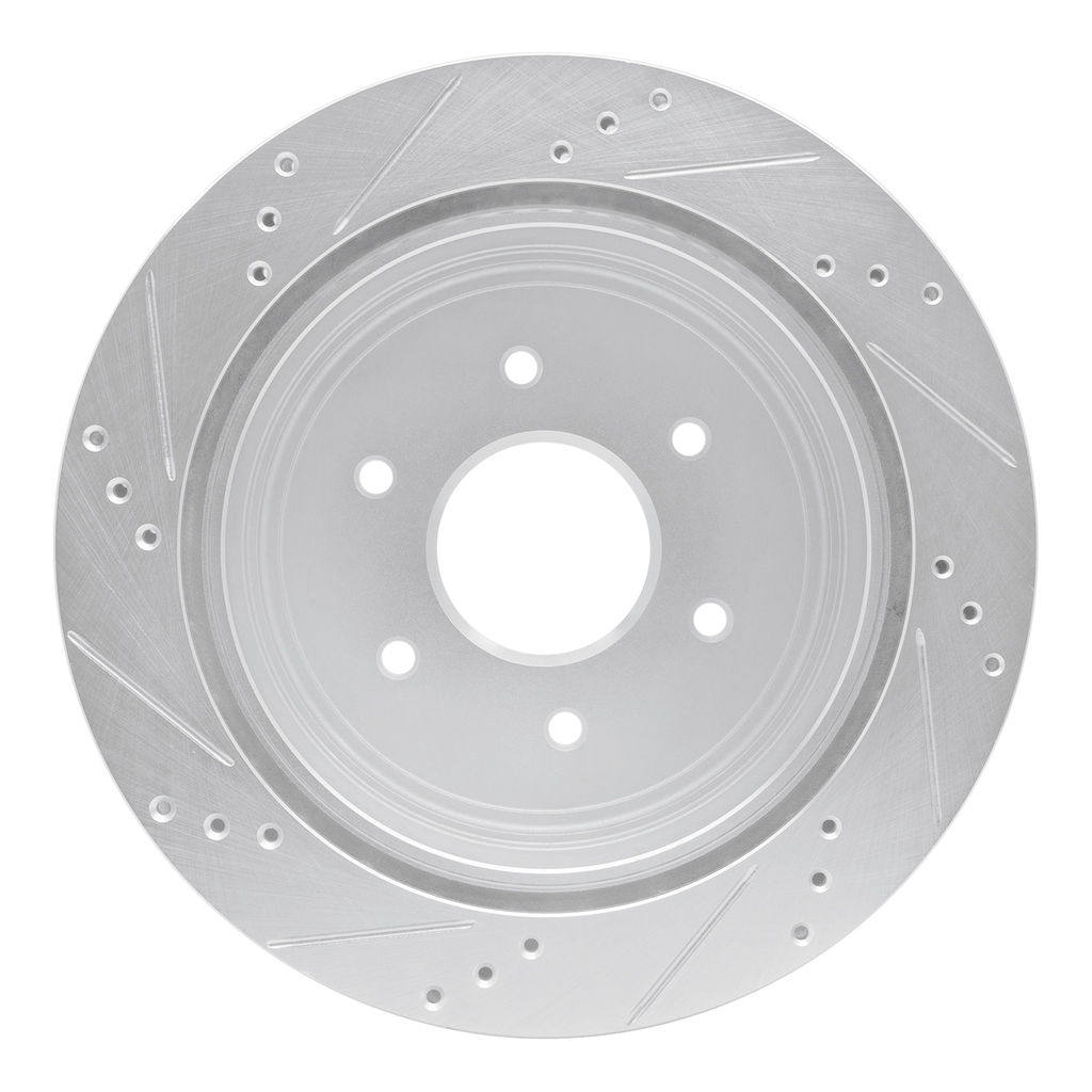 Dynamic Friction 631-67110R - Drilled and Slotted Silver Zinc Brake Rotor