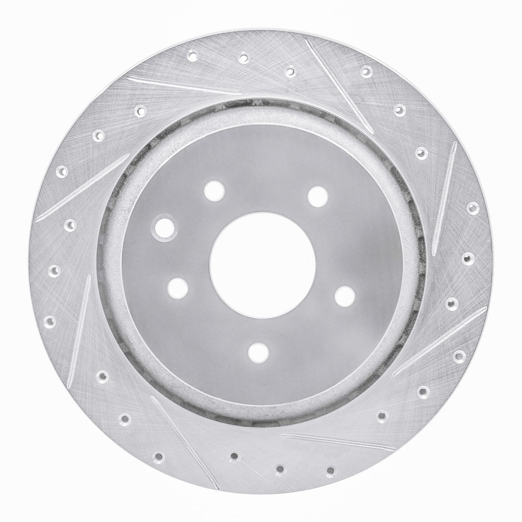 Dynamic Friction 631-68010R - Drilled and Slotted Silver Zinc Brake Rotor