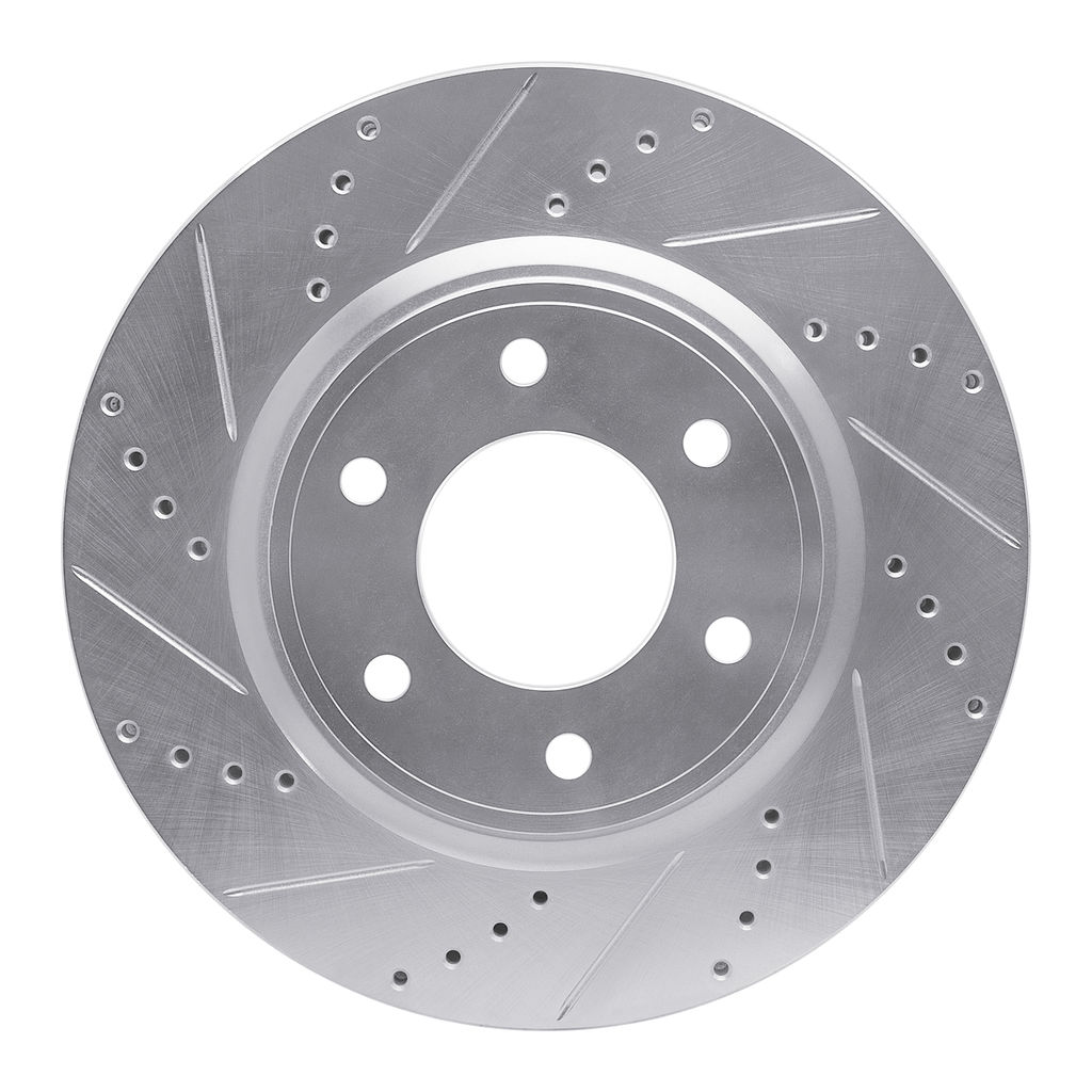 Dynamic Friction 631-68016L - Drilled and Slotted Silver Zinc Brake Rotor