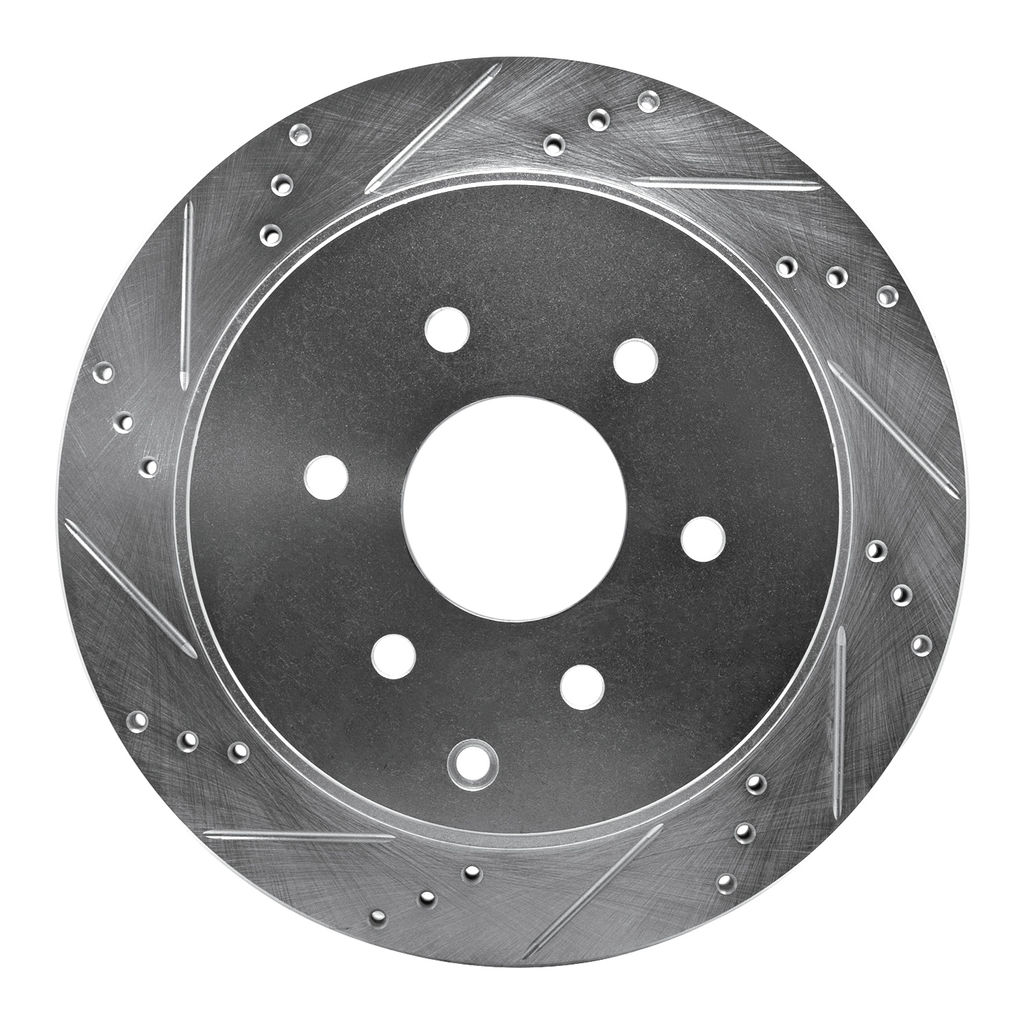 Dynamic Friction 631-68017L - Drilled and Slotted Silver Zinc Brake Rotor