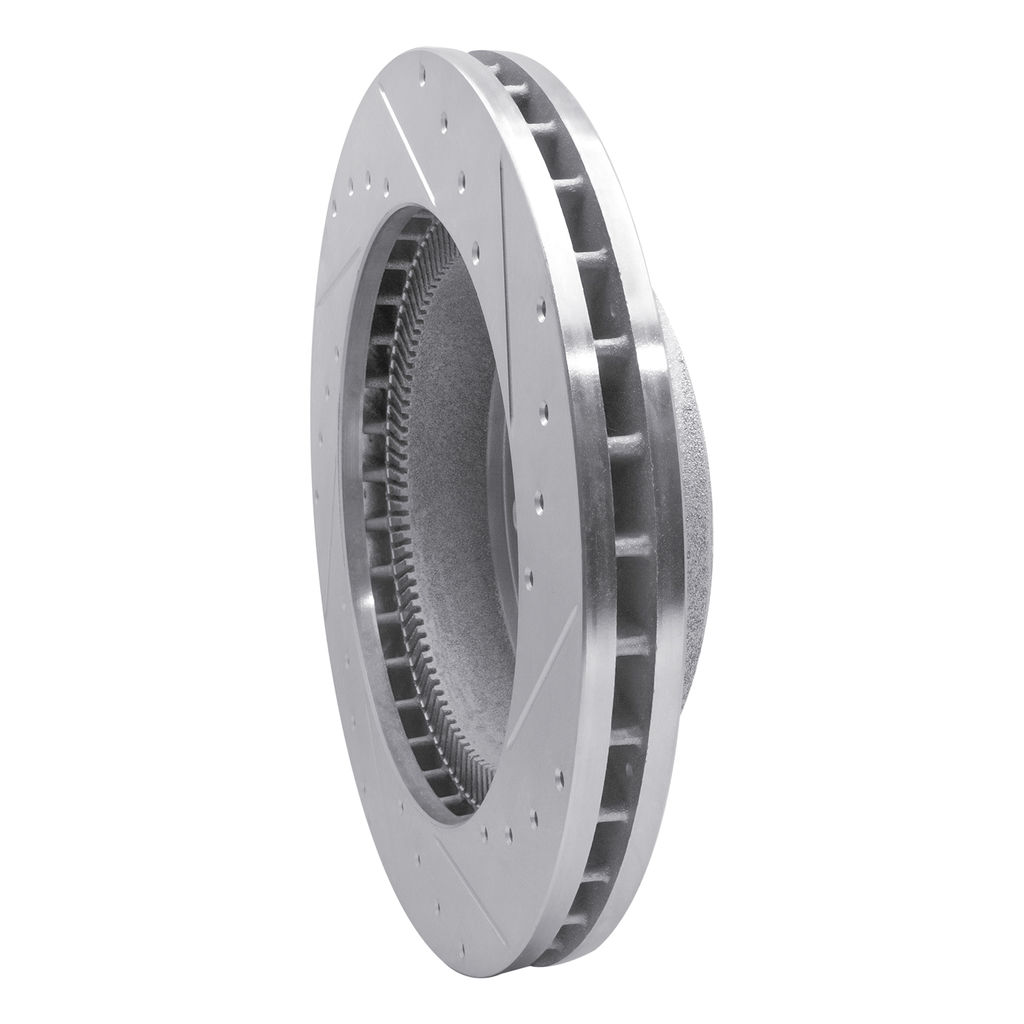 Dynamic Friction 631-71009L - Drilled and Slotted Silver Zinc Brake Rotor
