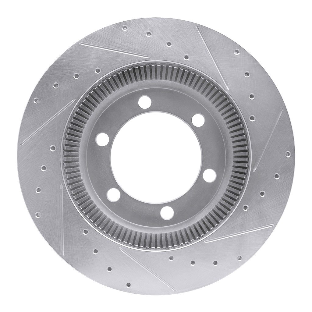 Dynamic Friction 631-71009L - Drilled and Slotted Silver Zinc Brake Rotor