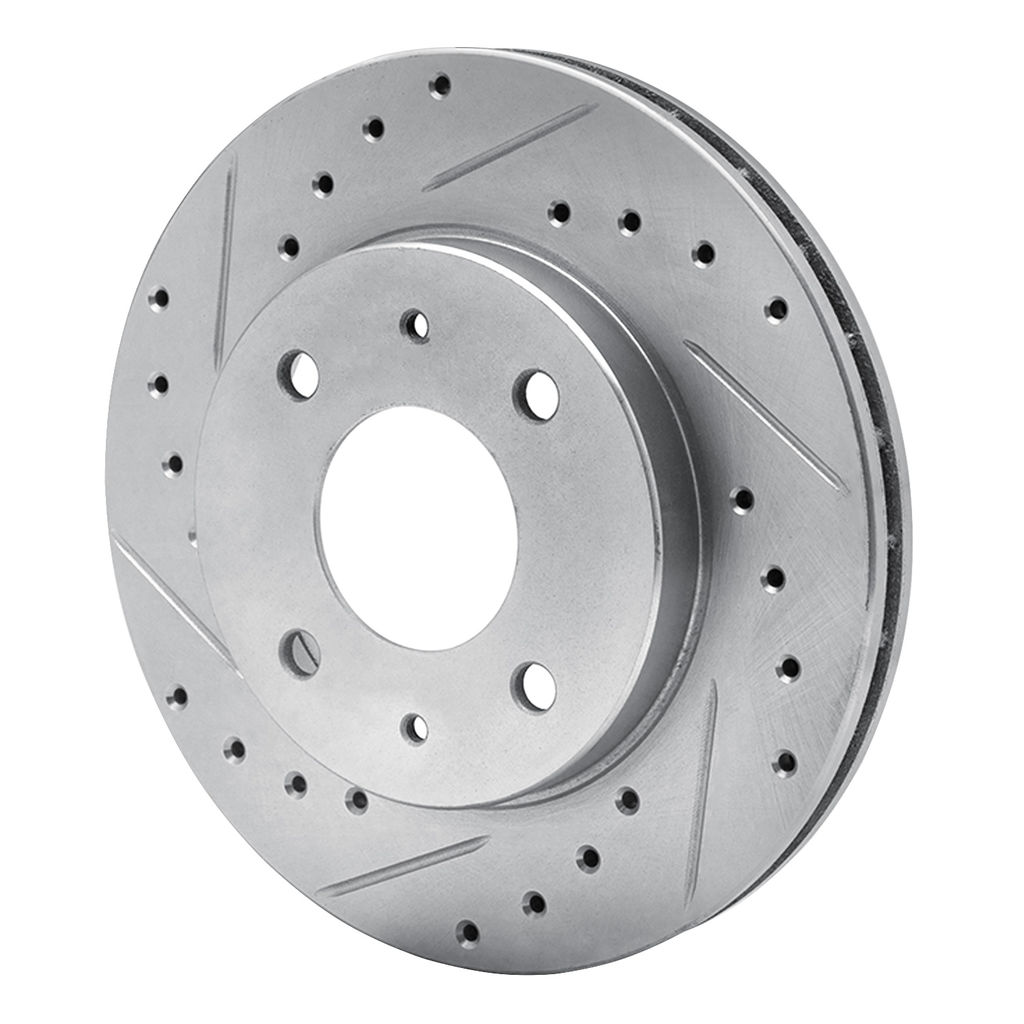 Dynamic Friction 631-72006L - Drilled and Slotted Silver Zinc Brake Rotor