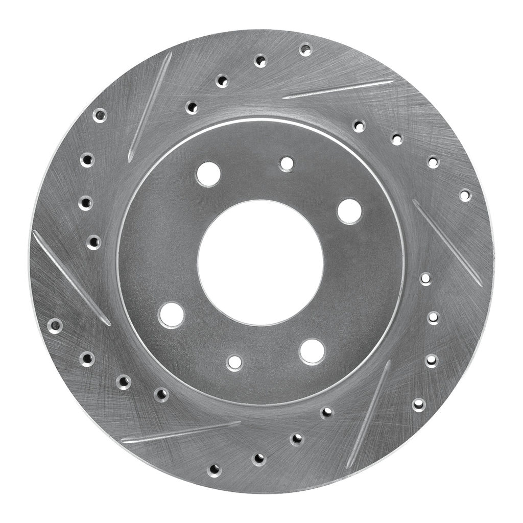Dynamic Friction 631-72006L - Drilled and Slotted Silver Zinc Brake Rotor