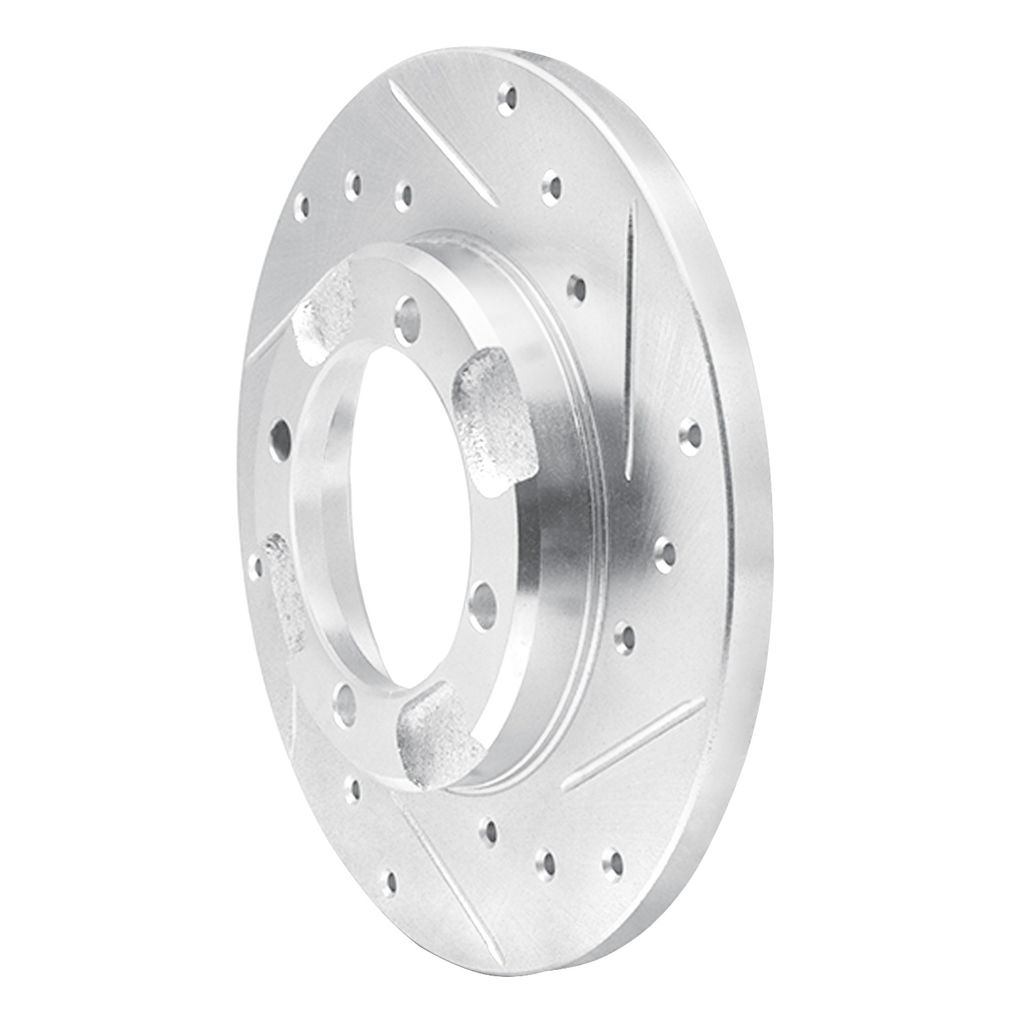 Dynamic Friction 631-72019R - Drilled and Slotted Silver Zinc Brake Rotor