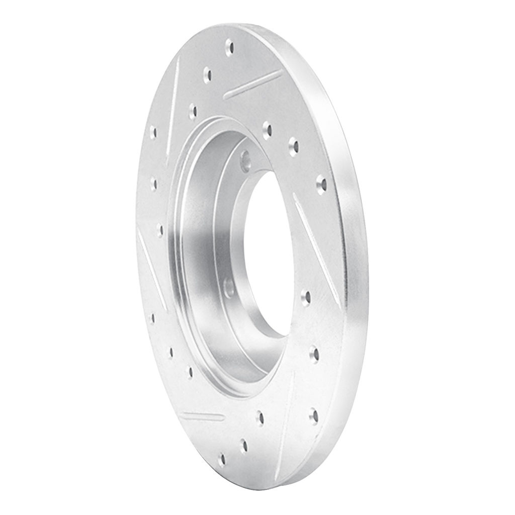 Dynamic Friction 631-72019R - Drilled and Slotted Silver Zinc Brake Rotor