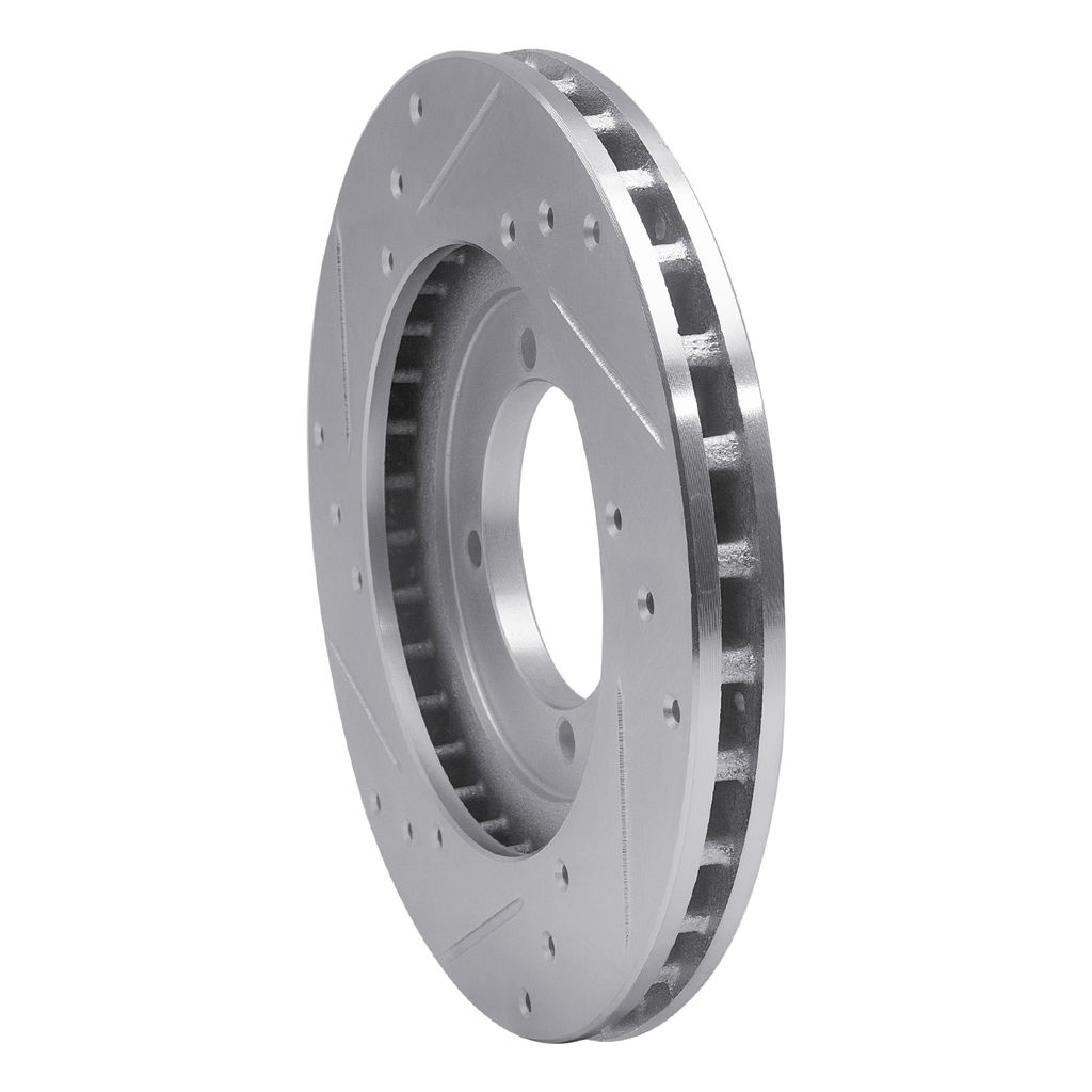 Dynamic Friction 631-72020R - Drilled and Slotted Silver Zinc Brake Rotor