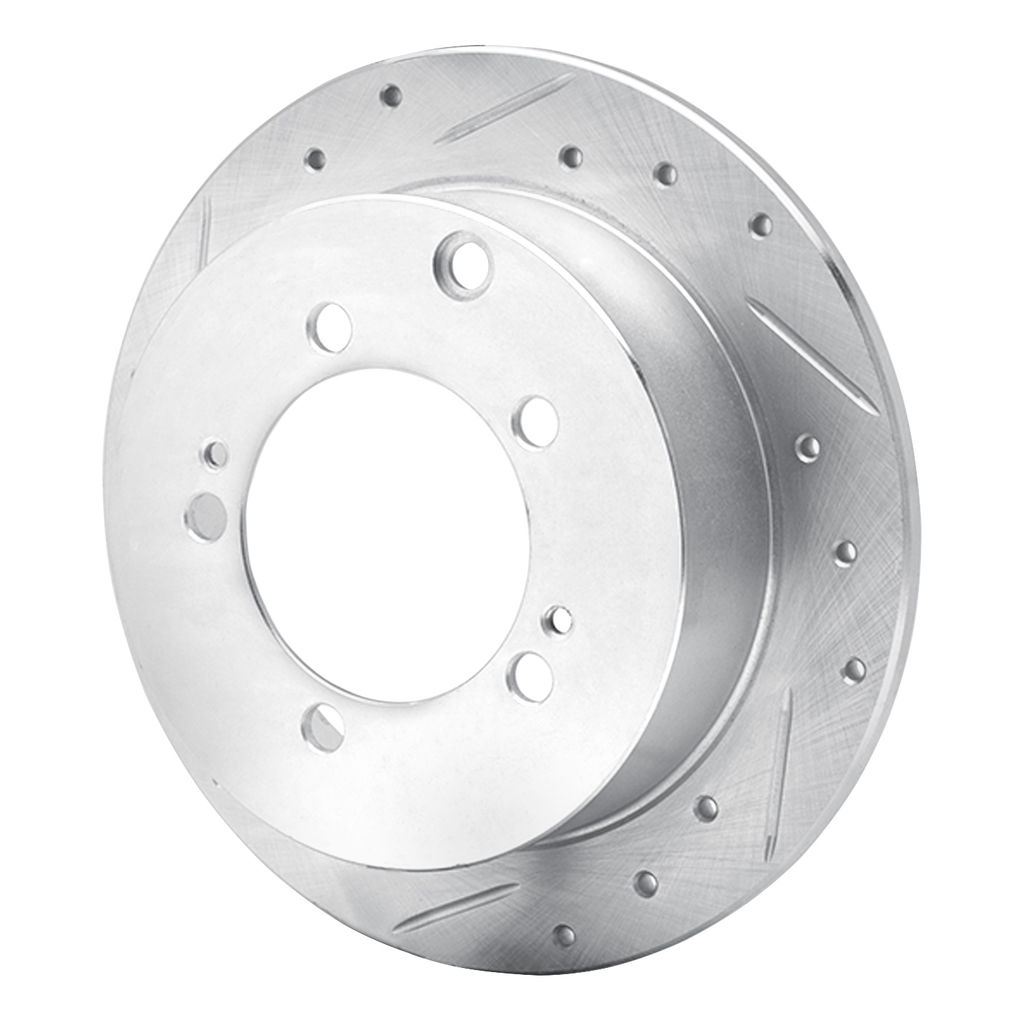 Dynamic Friction 631-72028L - Drilled and Slotted Silver Zinc Brake Rotor