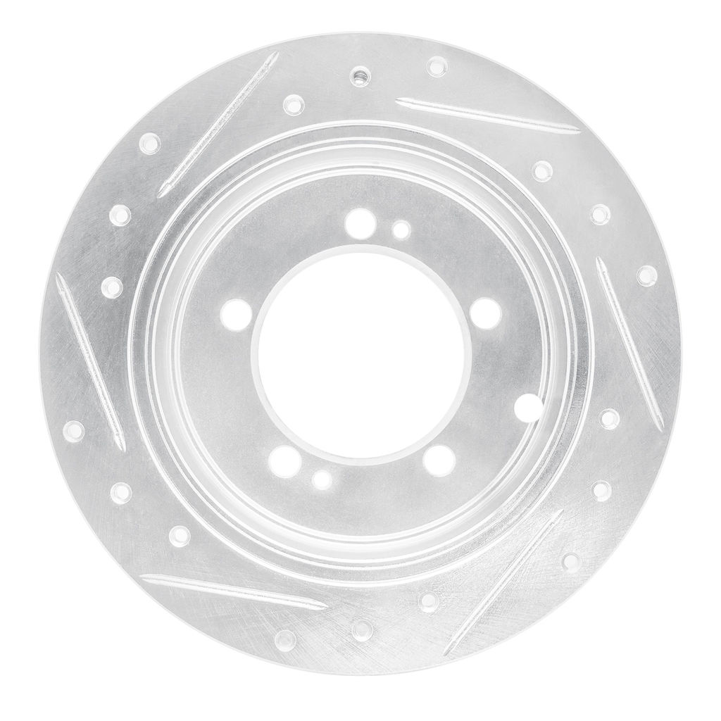 Dynamic Friction 631-72028R - Drilled and Slotted Silver Zinc Brake Rotor