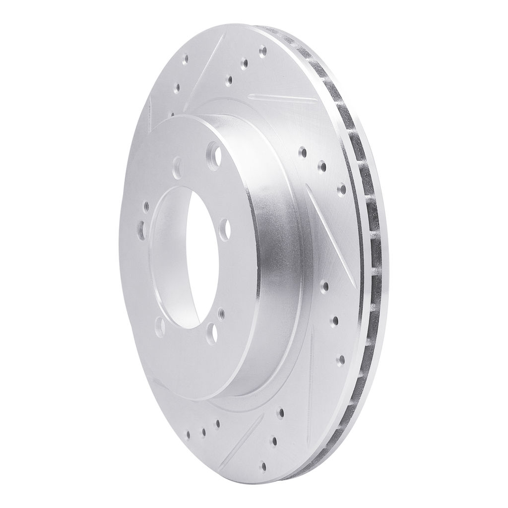 Dynamic Friction 631-72032L - Drilled and Slotted Silver Zinc Brake Rotor