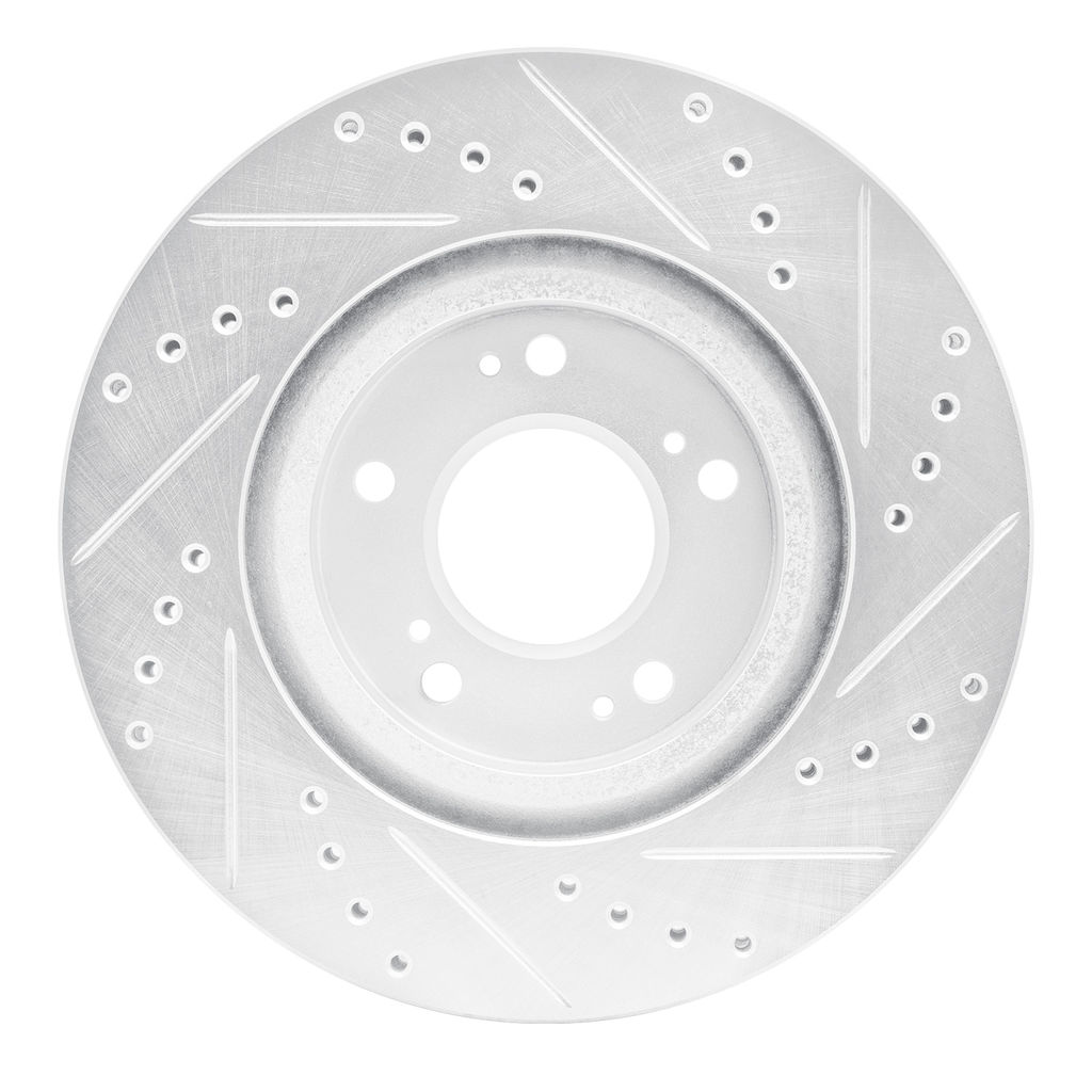 Dynamic Friction 631-72037L - Drilled and Slotted Silver Zinc Brake Rotor