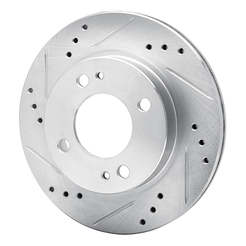 Dynamic Friction 631-72045L - Drilled and Slotted Silver Zinc Brake Rotor