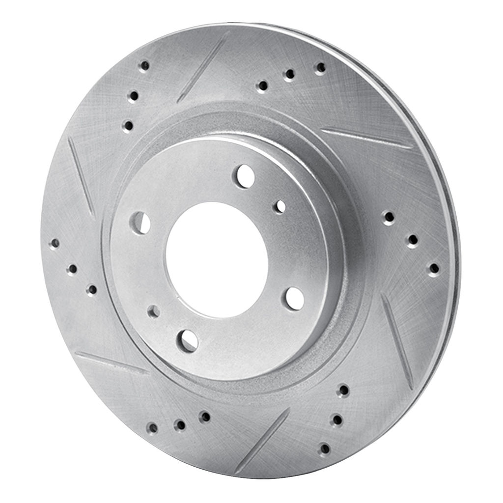 Dynamic Friction 631-72046L - Drilled and Slotted Silver Zinc Brake Rotor