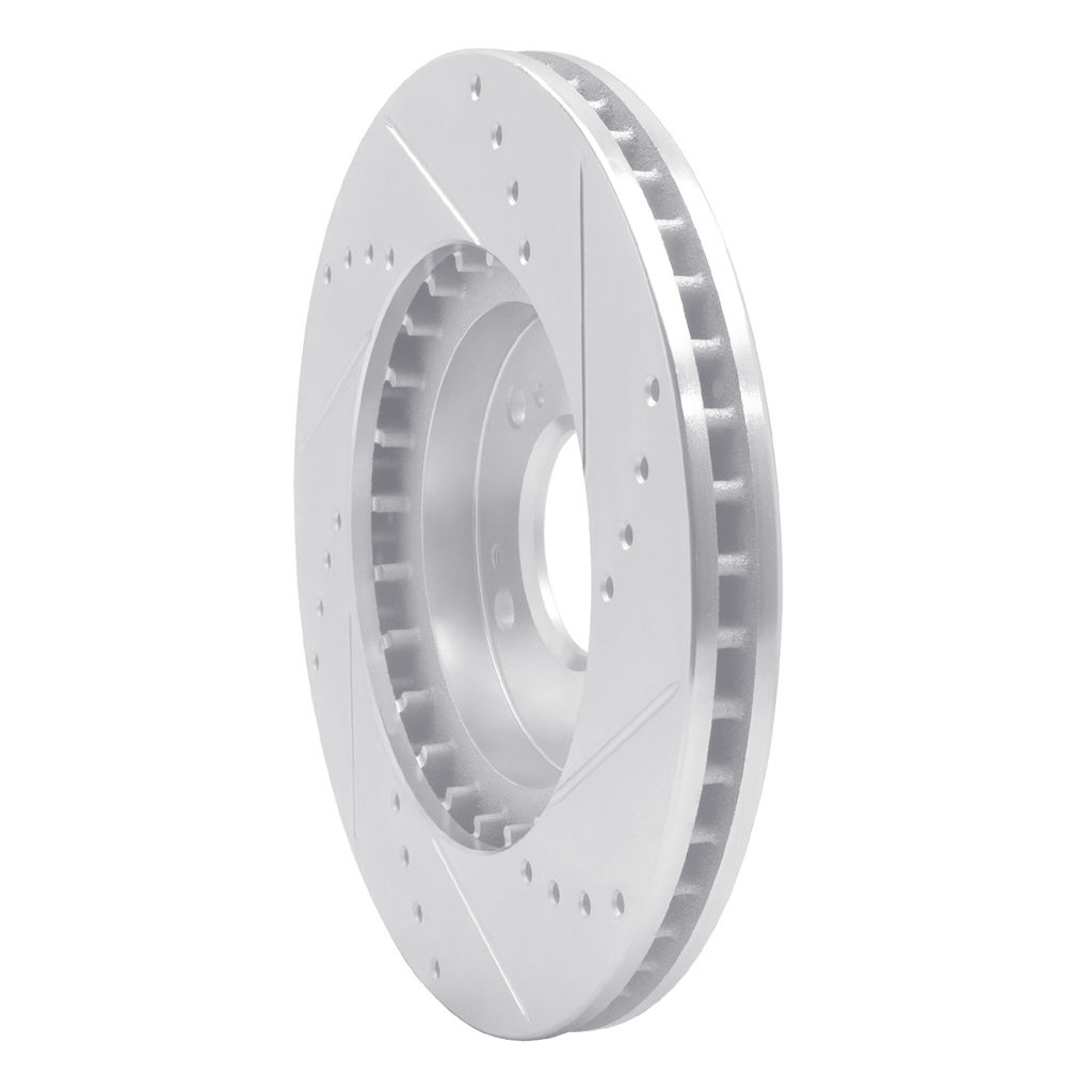 Dynamic Friction 631-72059L - Drilled and Slotted Silver Zinc Brake Rotor