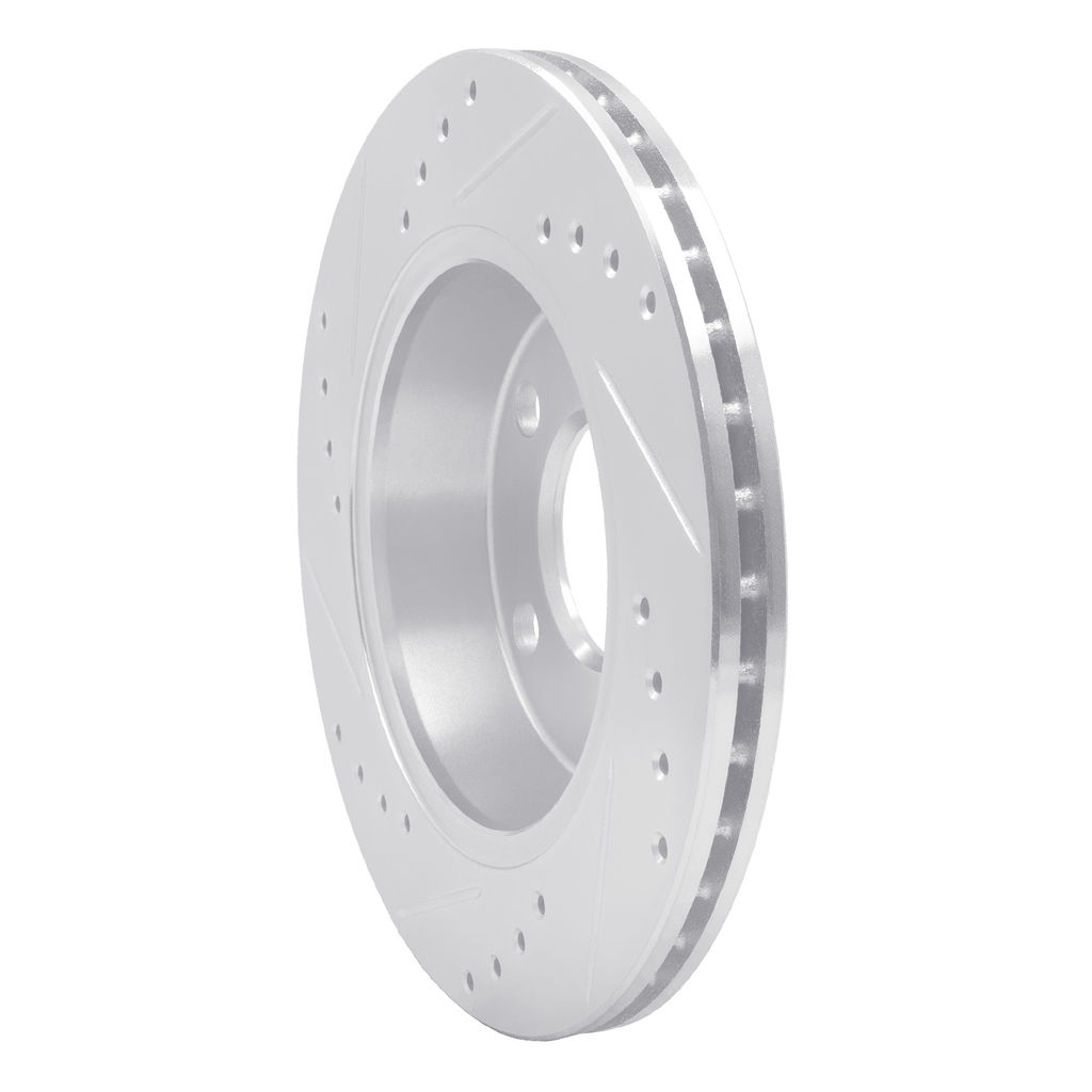 Dynamic Friction 631-73001R - Drilled and Slotted Silver Zinc Brake Rotor