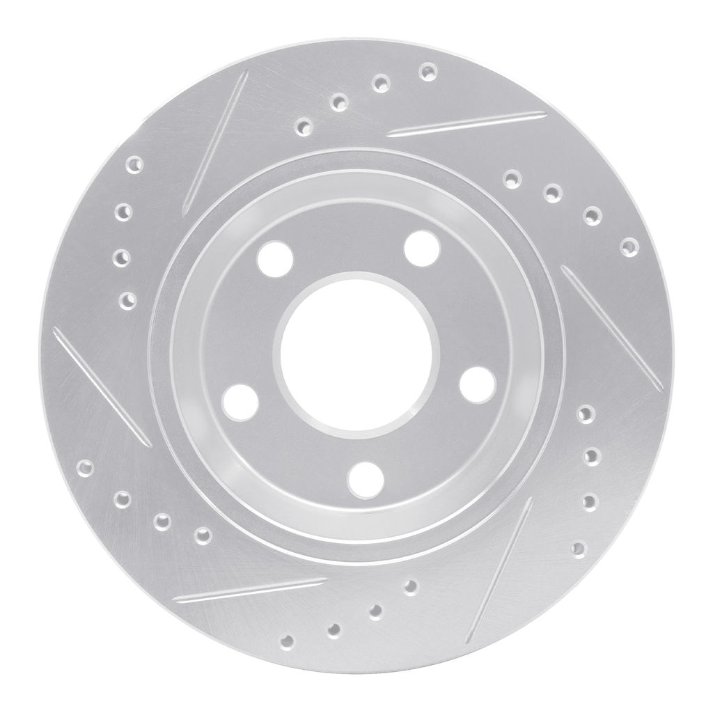 Dynamic Friction 631-73001R - Drilled and Slotted Silver Zinc Brake Rotor