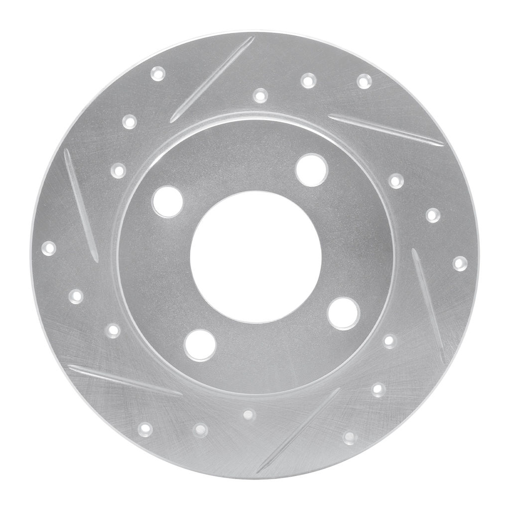 Dynamic Friction 631-73006L - Drilled and Slotted Silver Zinc Brake Rotor