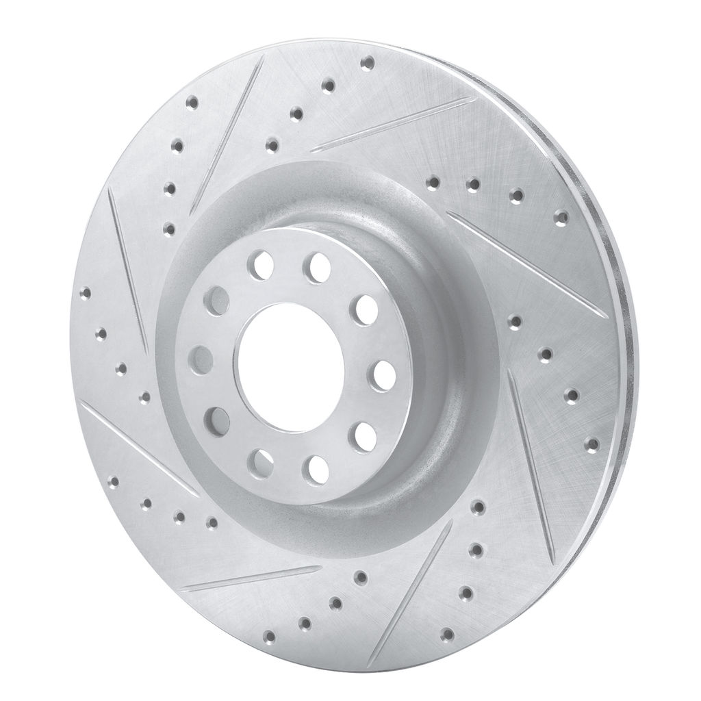 Dynamic Friction 631-73026L - Drilled and Slotted Silver Zinc Brake Rotor