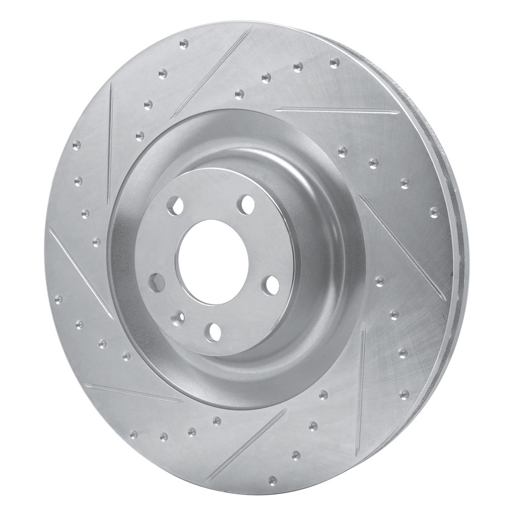 Dynamic Friction 631-73052L - Drilled and Slotted Silver Zinc Brake Rotor