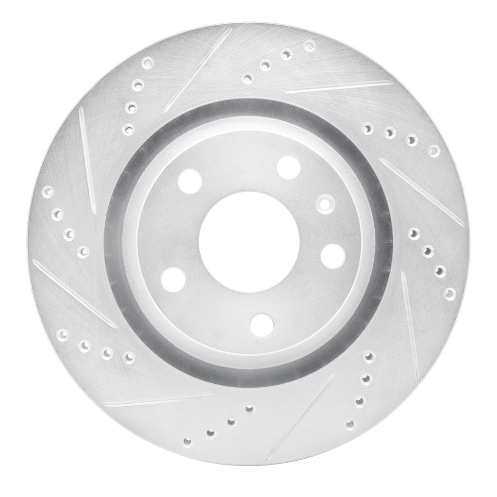 Dynamic Friction 631-73055L - Drilled and Slotted Silver Zinc Brake Rotor