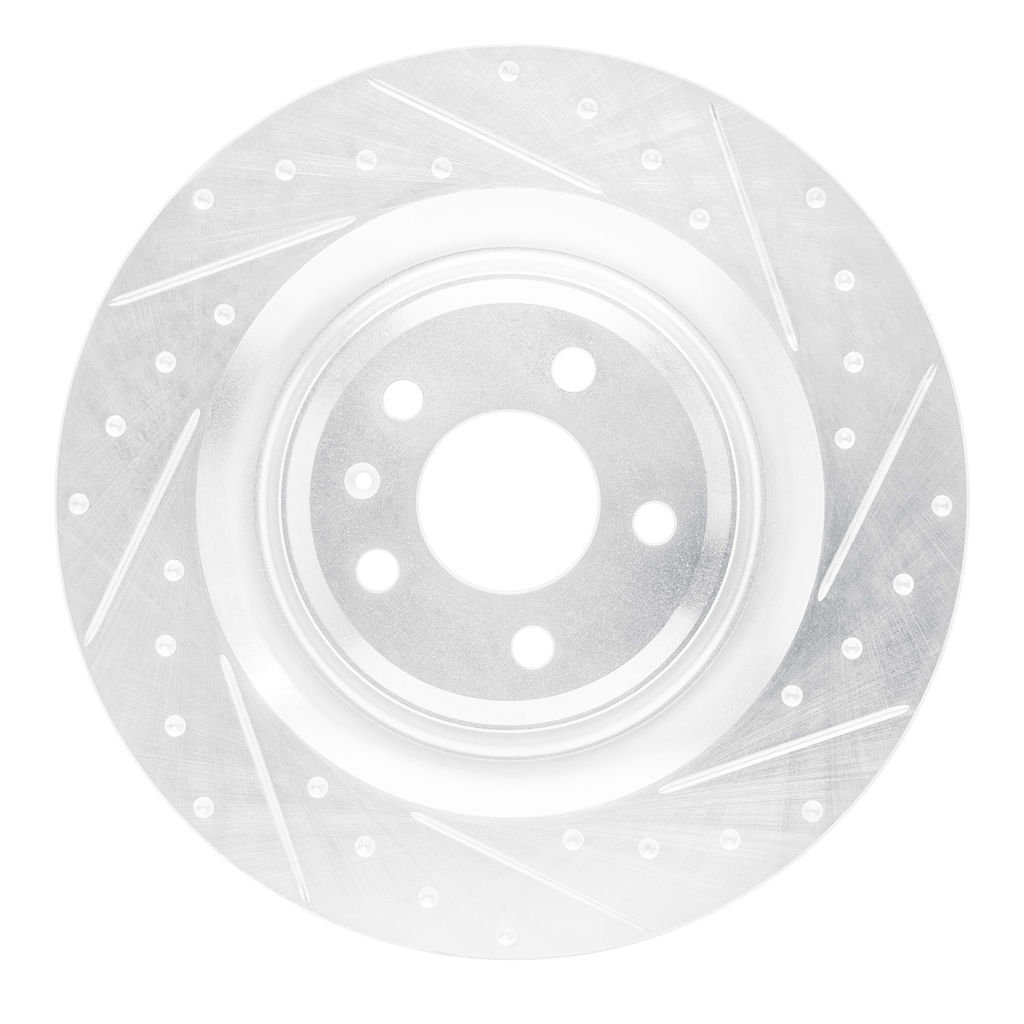 Dynamic Friction 631-73063R - Drilled and Slotted Silver Zinc Brake Rotor