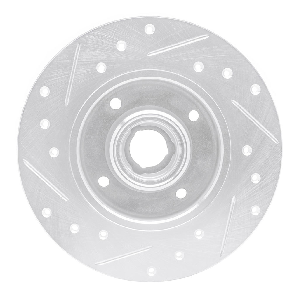 Dynamic Friction 631-74005R - Drilled and Slotted Silver Zinc Brake Rotor