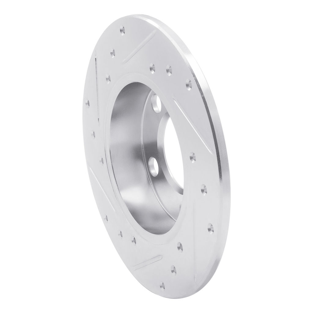Dynamic Friction 631-74019R - Drilled and Slotted Silver Zinc Brake Rotor