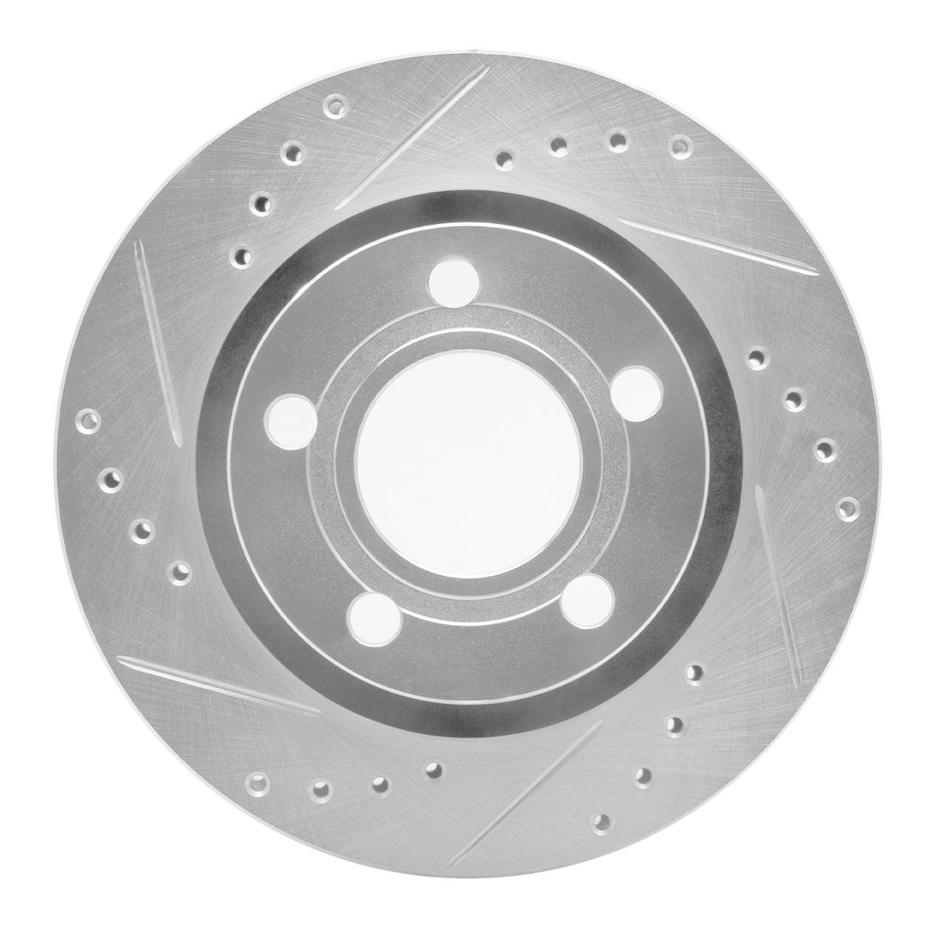 Dynamic Friction 631-74023L - Drilled and Slotted Silver Zinc Brake Rotor