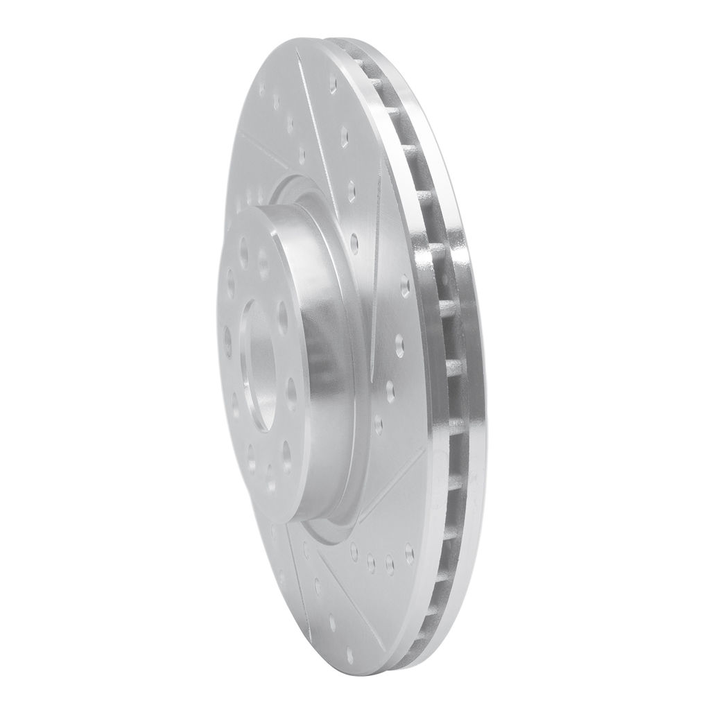 Dynamic Friction 631-74053R - Drilled and Slotted Silver Zinc Brake Rotor