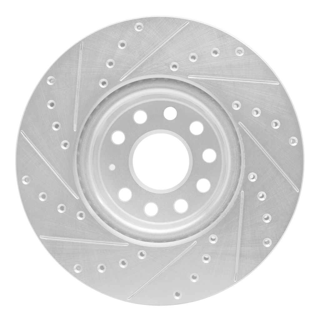 Dynamic Friction 631-74053R - Drilled and Slotted Silver Zinc Brake Rotor