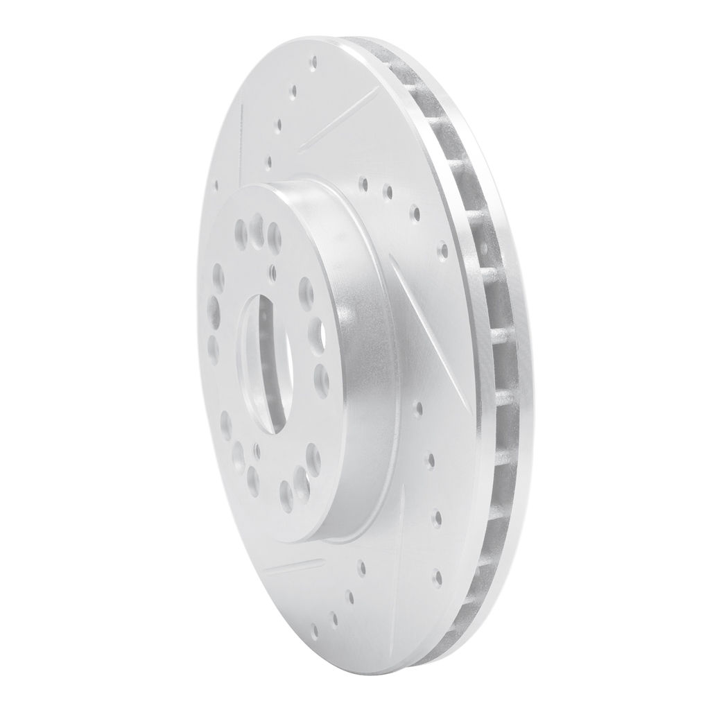 Dynamic Friction 631-75000L - Drilled and Slotted Silver Zinc Brake Rotor