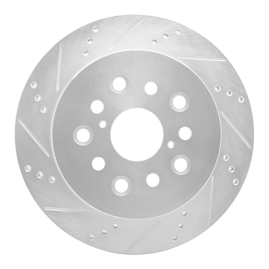 Dynamic Friction 631-75010L - Drilled and Slotted Silver Zinc Brake Rotor
