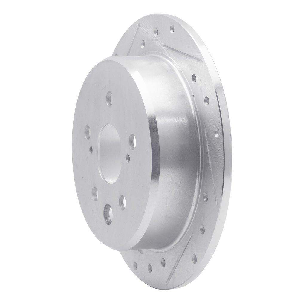 Dynamic Friction 631-75016L - Drilled and Slotted Silver Zinc Brake Rotor