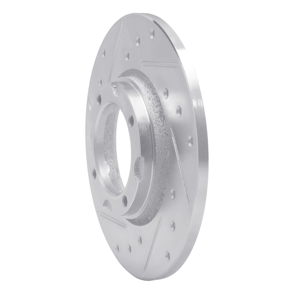 Dynamic Friction 631-76003L - Drilled and Slotted Silver Zinc Brake Rotor
