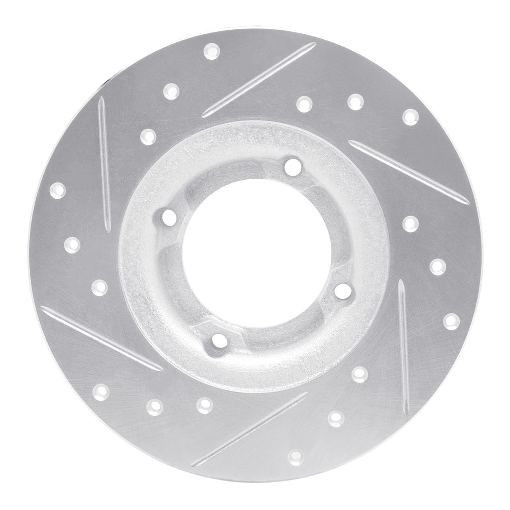 Dynamic Friction 631-76003R - Drilled and Slotted Silver Zinc Brake Rotor
