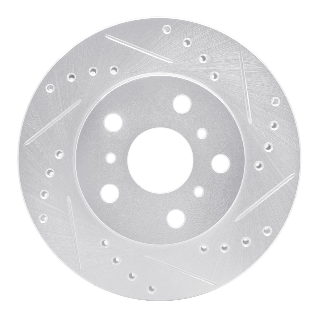 Dynamic Friction 631-76016R - Drilled and Slotted Silver Zinc Brake Rotor