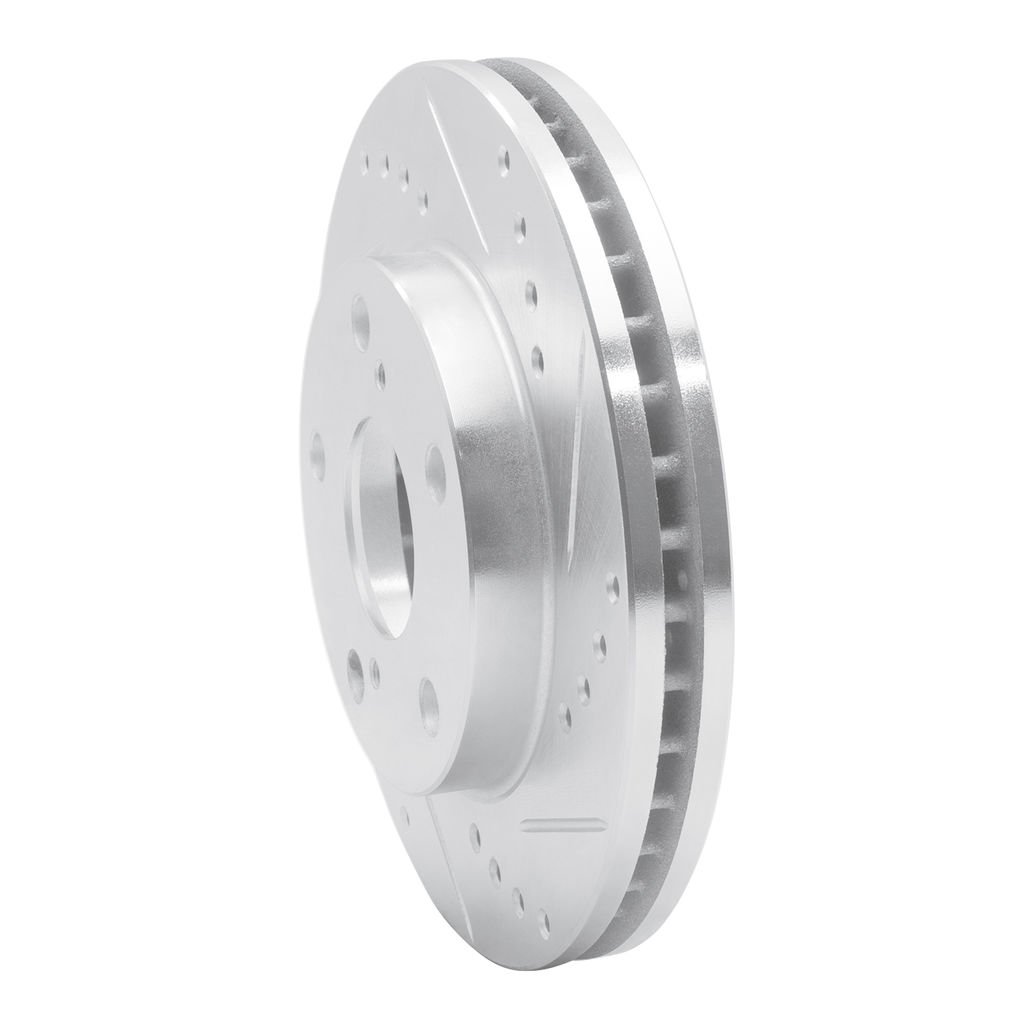 Dynamic Friction 631-76051R - Drilled and Slotted Silver Zinc Brake Rotor