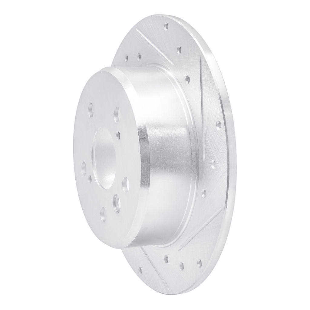 Dynamic Friction 631-76053R - Drilled and Slotted Silver Zinc Brake Rotor