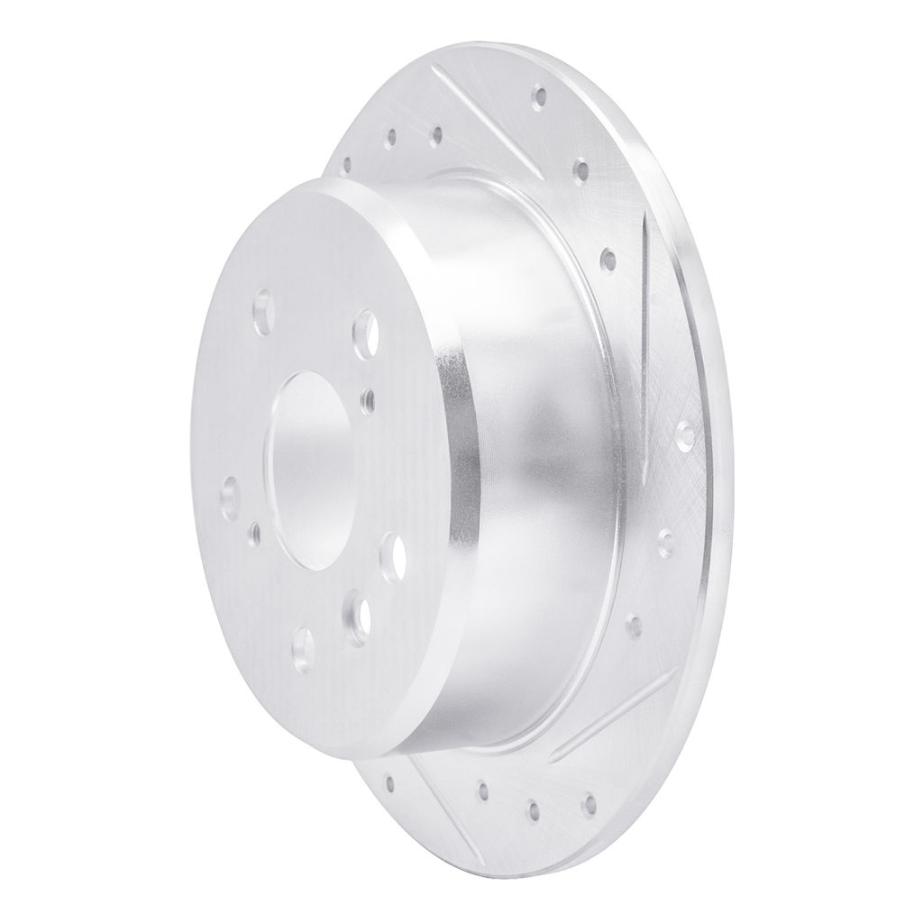 Dynamic Friction 631-76054R - Drilled and Slotted Silver Zinc Brake Rotor