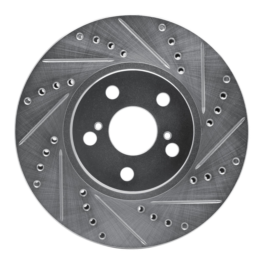 Dynamic Friction 631-76068R - Drilled and Slotted Silver Zinc Brake Rotor