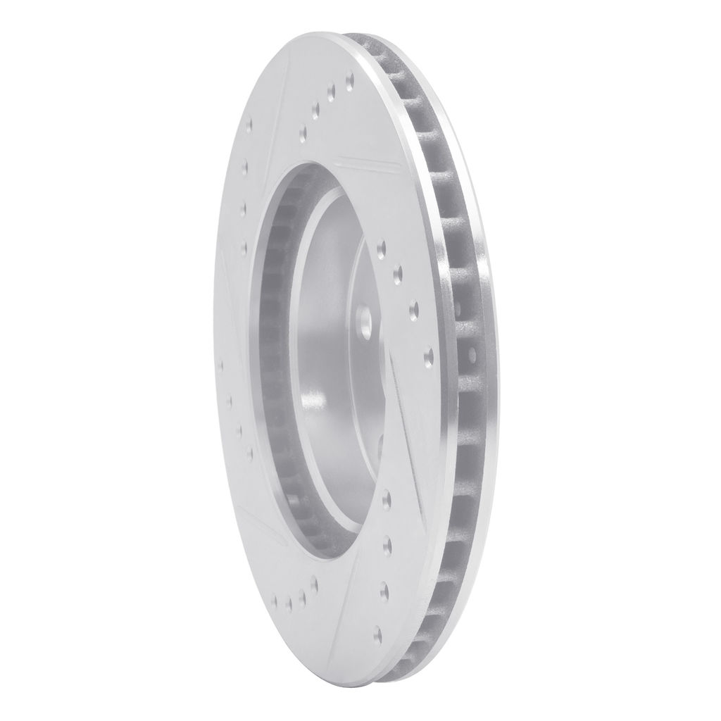 Dynamic Friction 631-76077R - Drilled and Slotted Silver Zinc Brake Rotor