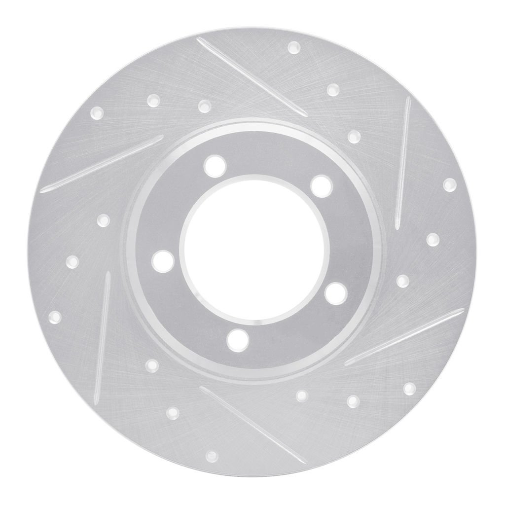 Dynamic Friction 631-76092R - Drilled and Slotted Silver Zinc Brake Rotor