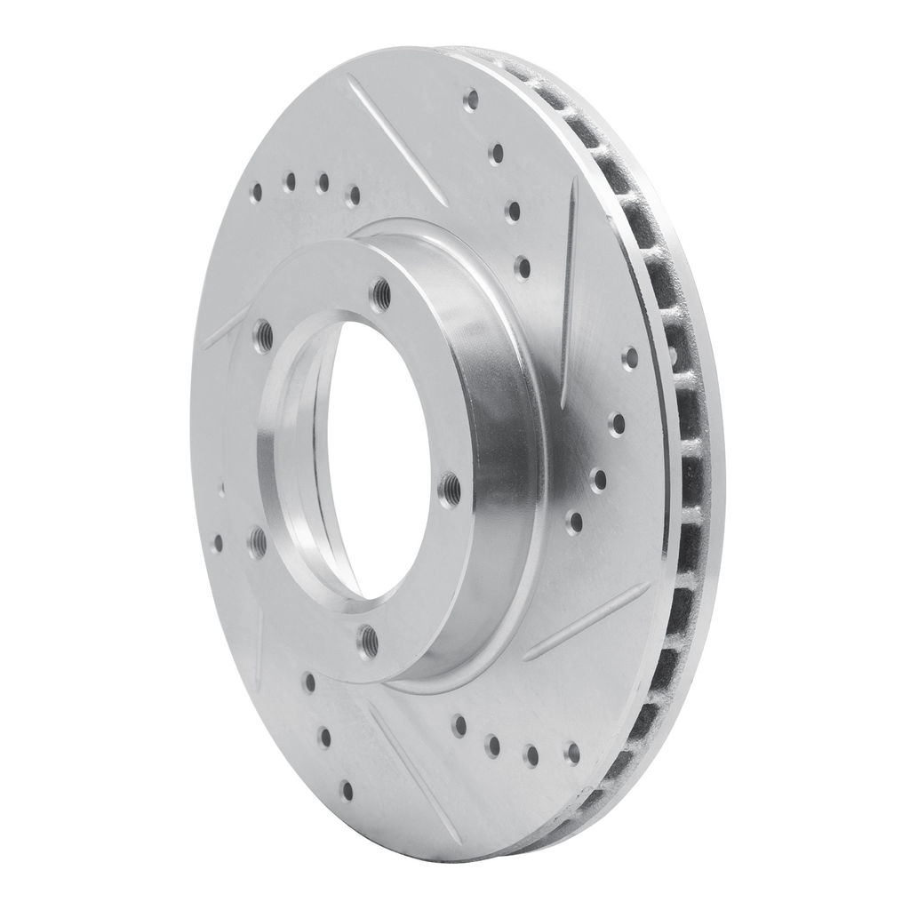 Dynamic Friction 631-76096R - Drilled and Slotted Silver Zinc Brake Rotor