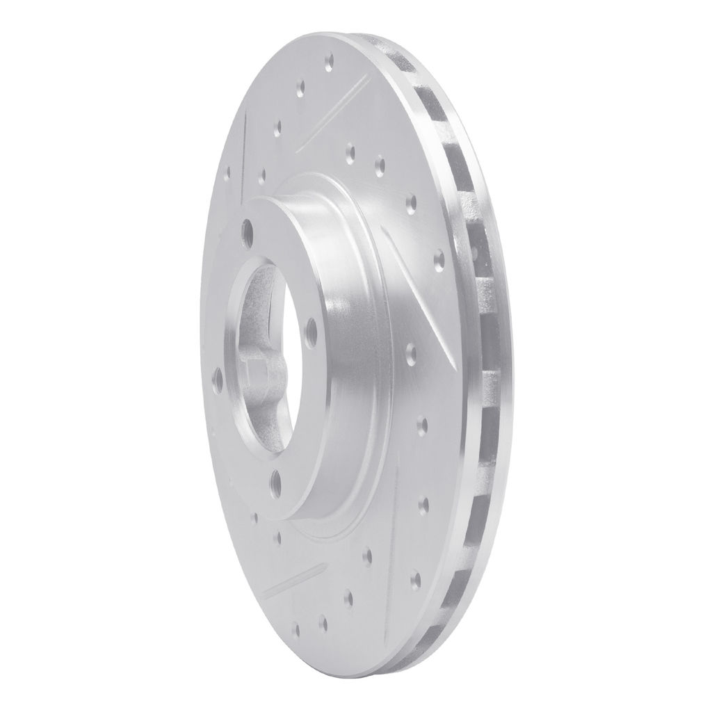Dynamic Friction 631-76103L - Drilled and Slotted Silver Zinc Brake Rotor