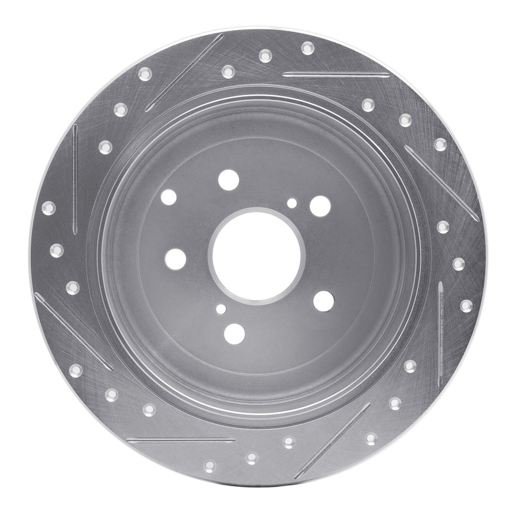 Dynamic Friction 631-76141R - Drilled and Slotted Silver Zinc Brake Rotor