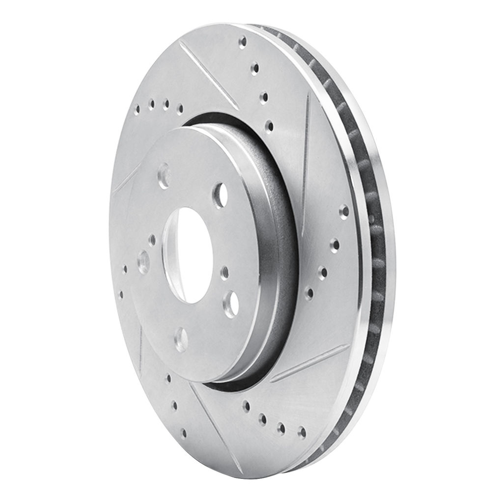 Dynamic Friction 631-76153R - Drilled and Slotted Silver Zinc Brake Rotor